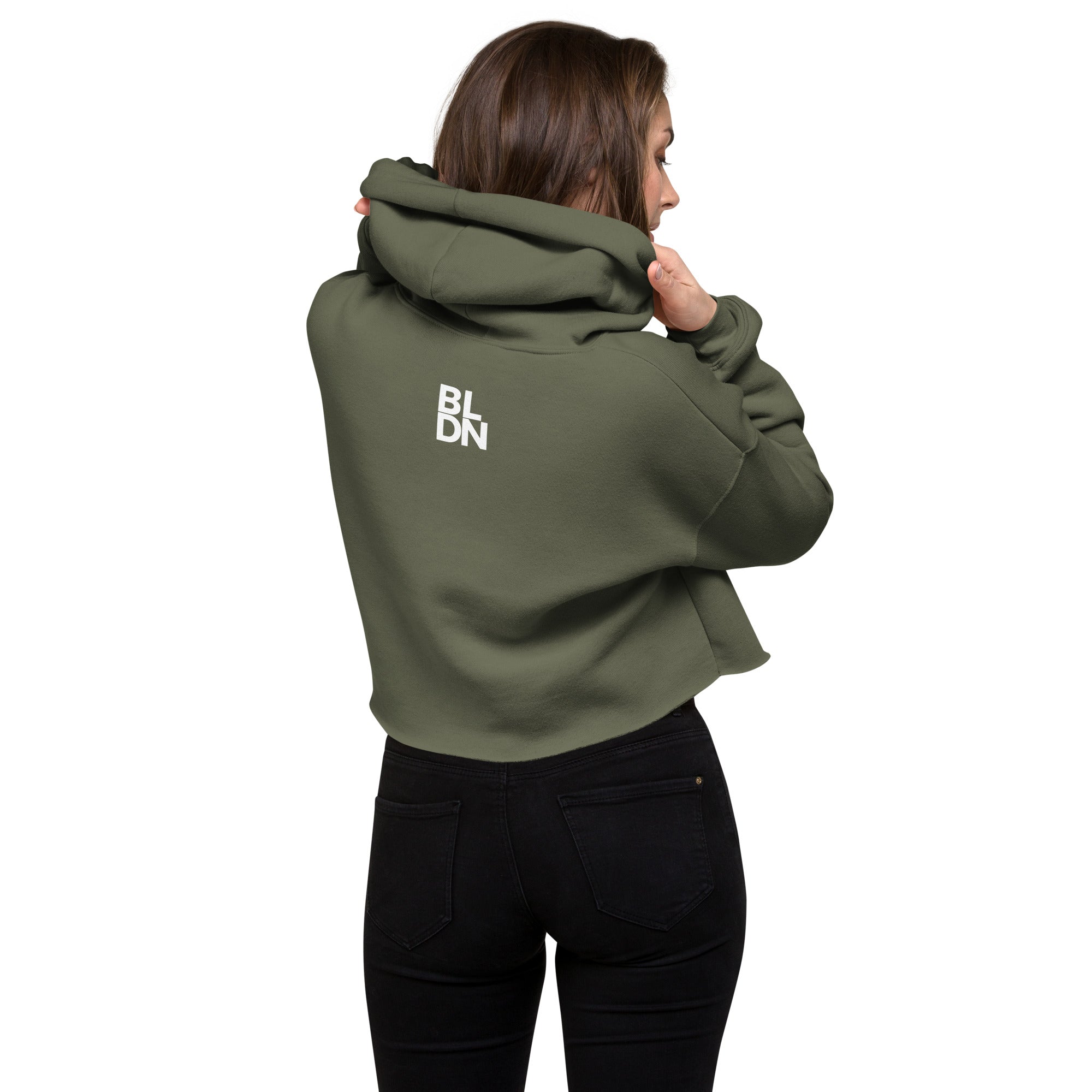 Army cheap cropped hoodie